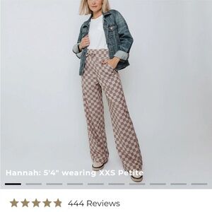 Checkered Wide Leg Pants